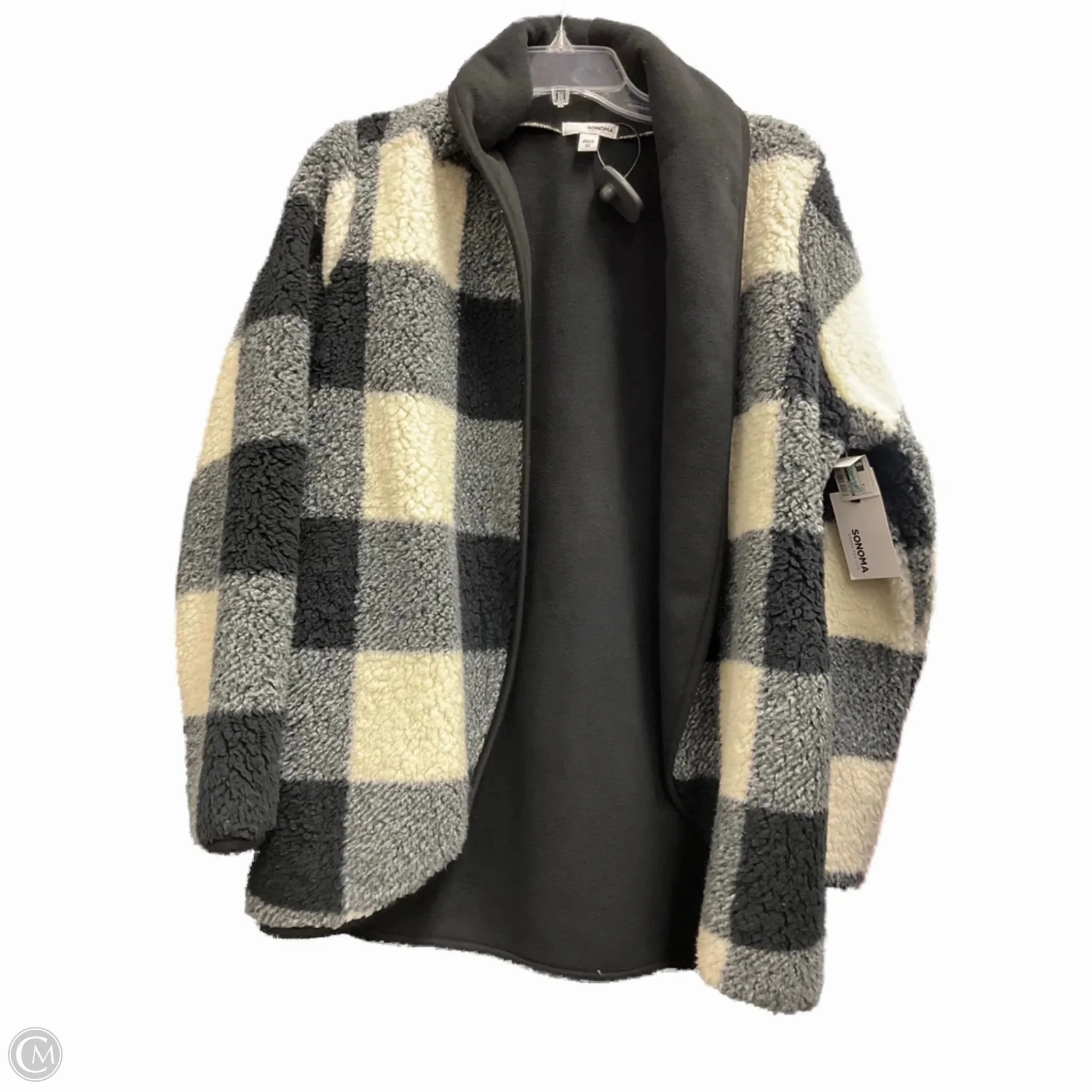 Timeless Fit Style Jacket Fleece By Sonoma In Black & White, Size: M