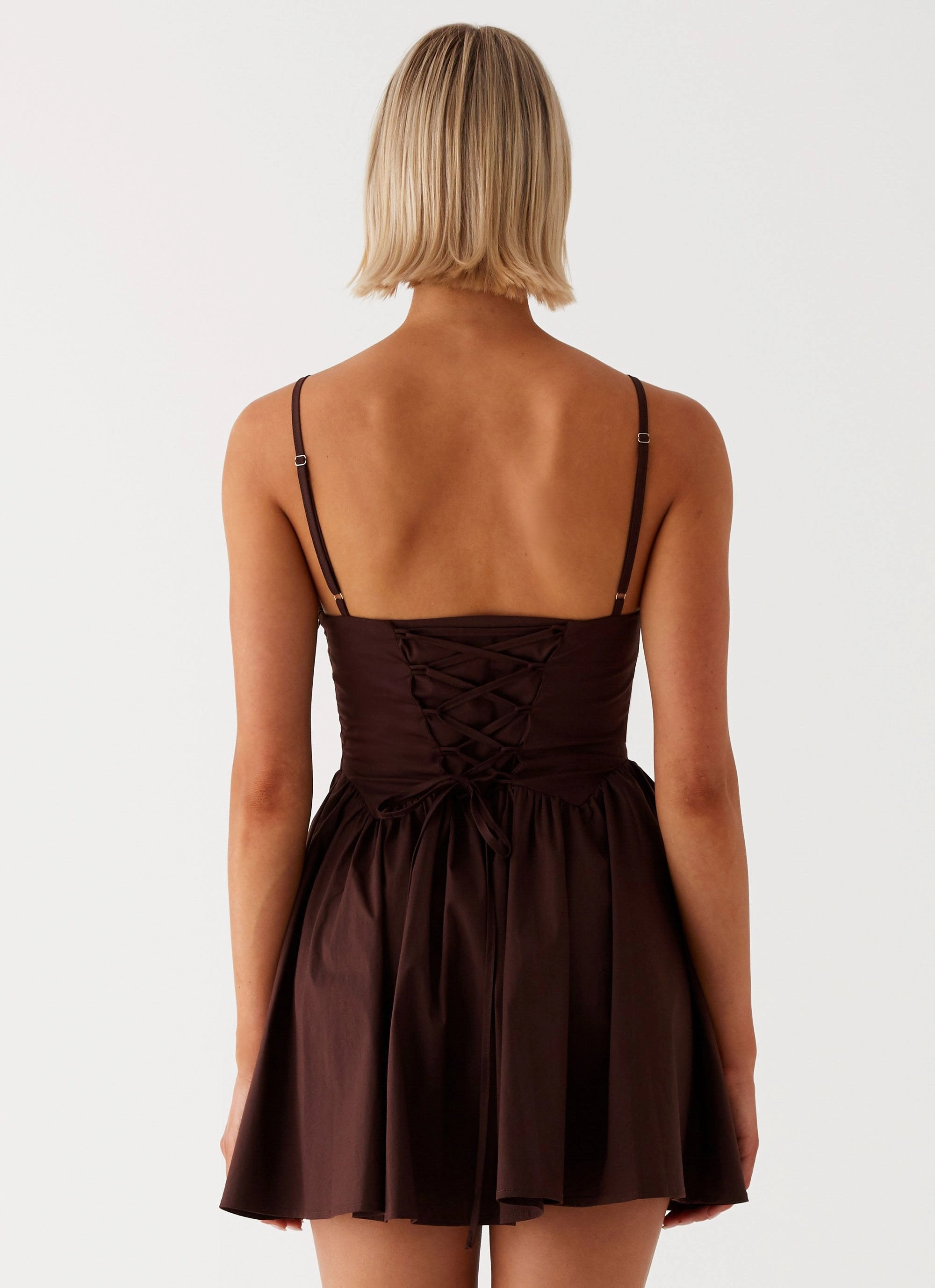 Style Blend Bride Side Tesoro Mio Mini Dress - Chocolate
