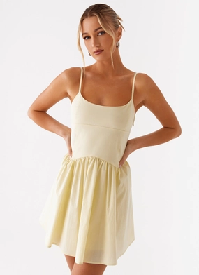 Light Drape Tesoro Mio Mini Dress - Yellow