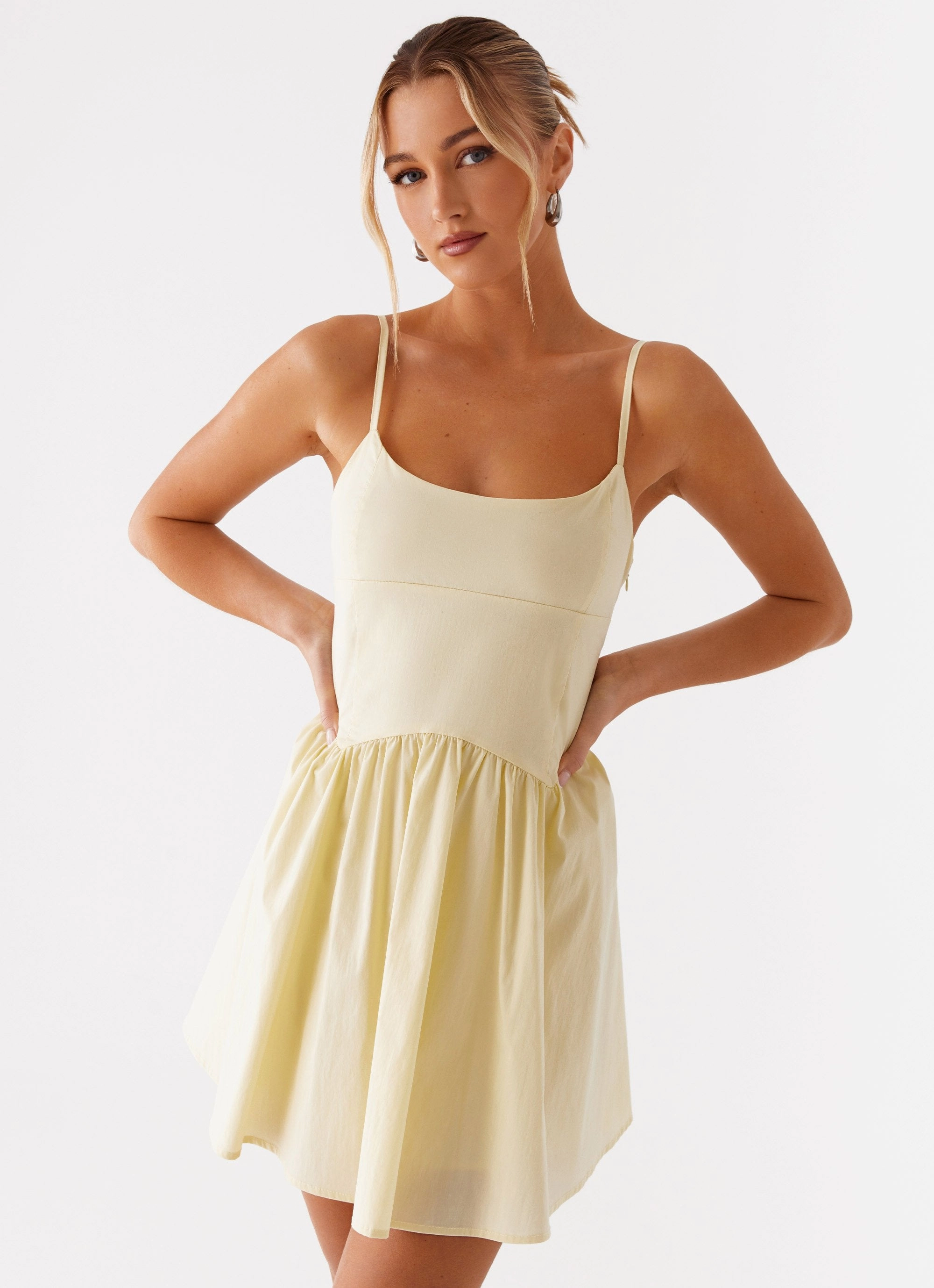 Light Drape Tesoro Mio Mini Dress - Yellow