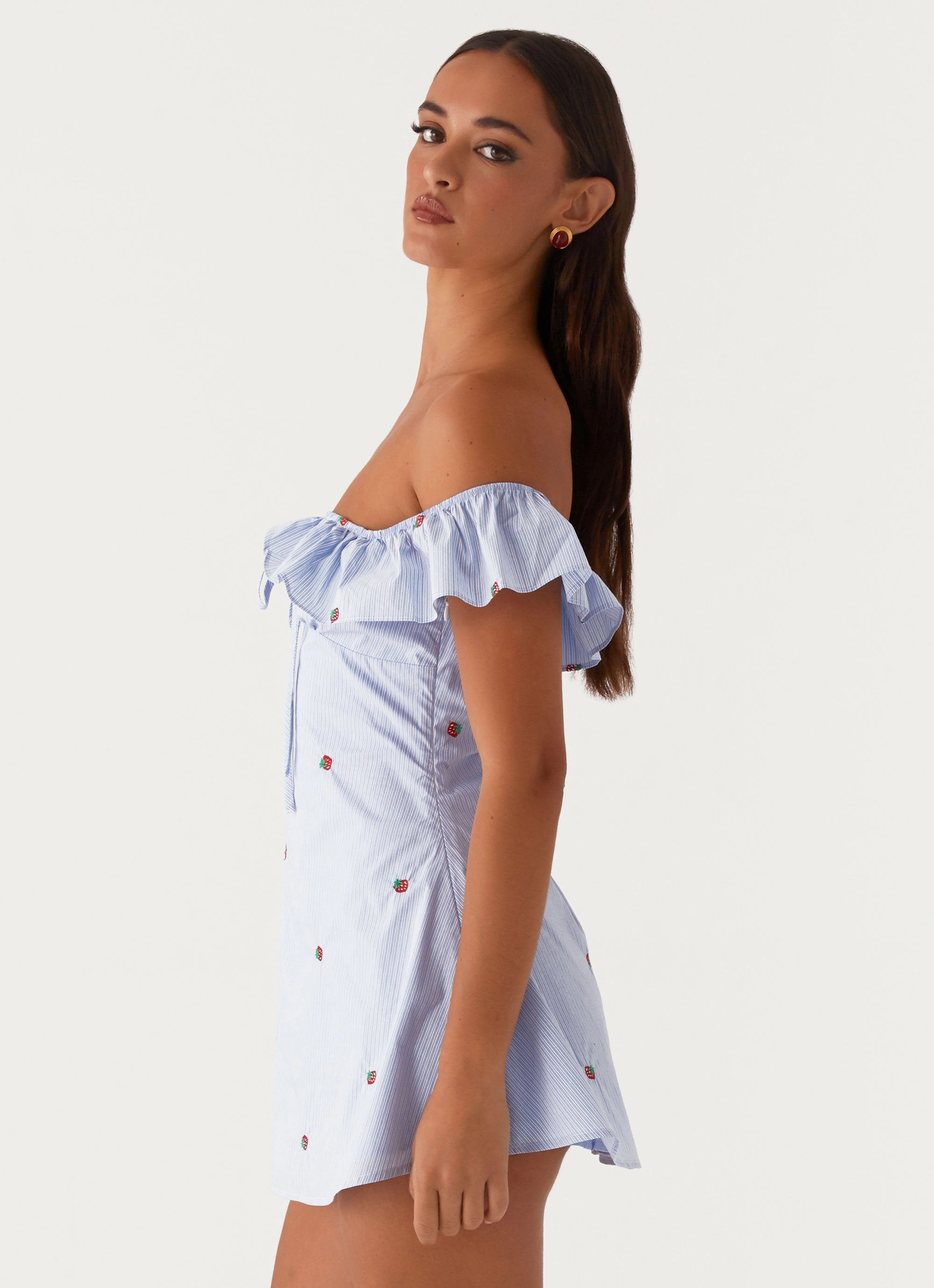 Soft Shape Fresh Glow Texas Sun Linen Mini Dress - Blue