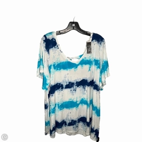 Top Short Sleeve By Lane Bryant In Blue & White, Size: 2x Wrinkle Resistant Material Beach relaxation