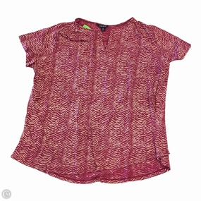 ReinforcedNeckline Elastic Fit Top Short Sleeve By Lucky Brand In Pink, Size: 1x