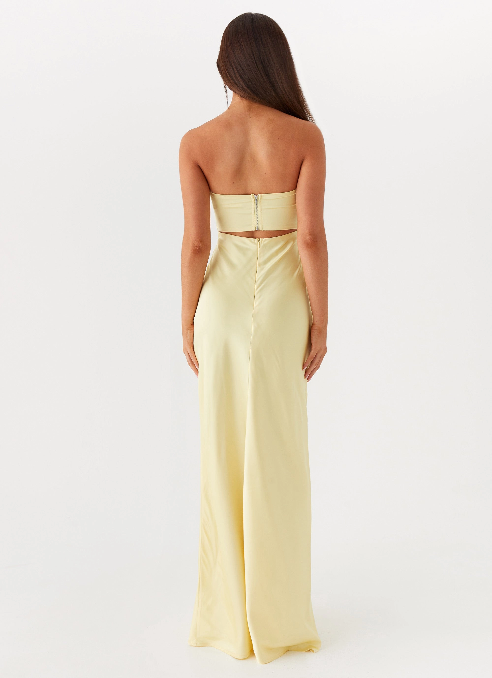 Tianna Strapless Maxi Dress - Yellow Gentle Fit