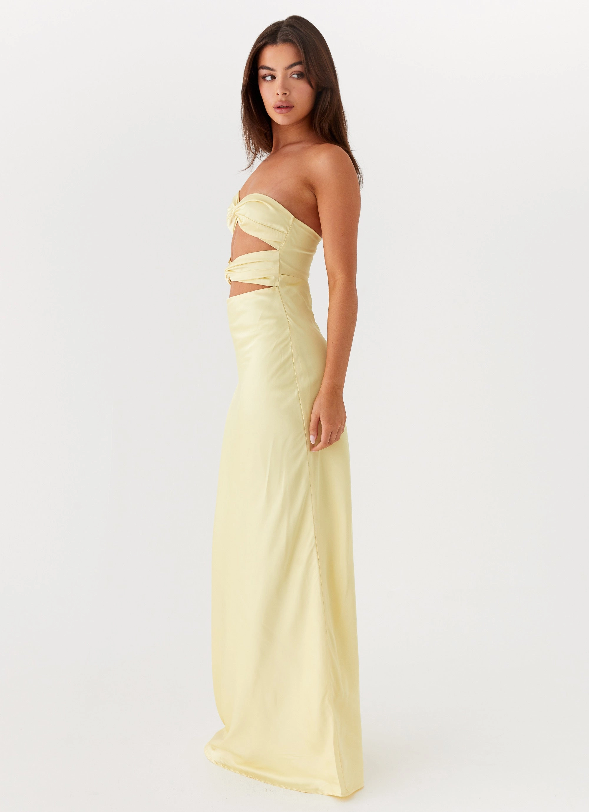 Timeless Vibe Tianna Strapless Maxi Dress - Yellow