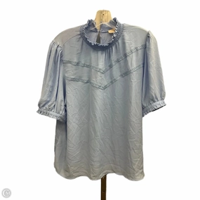 Geometric Print Cozy Comfort Top Short Sleeve By Loft In Blue, Size: Xl