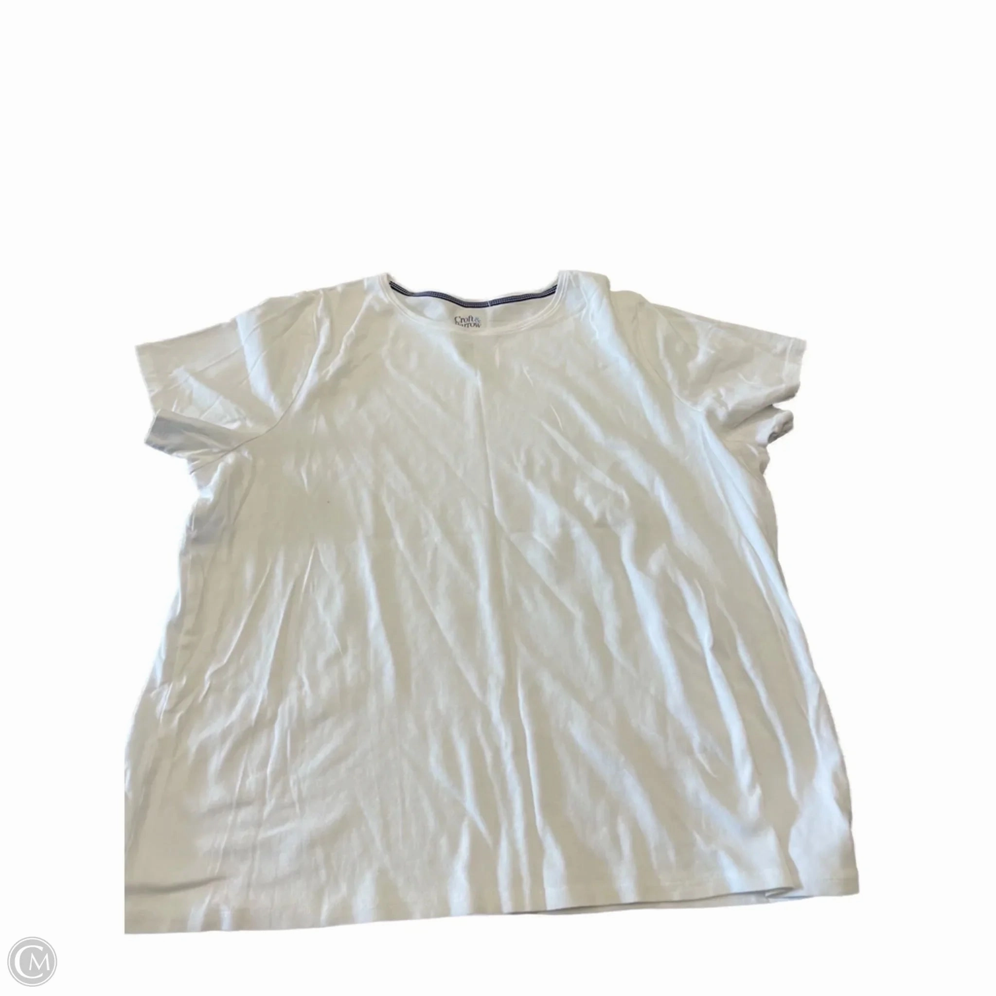Top Short Sleeve By Croft And Barrow In White, Size: 2x Fresh Comfort Style Cashmere combination