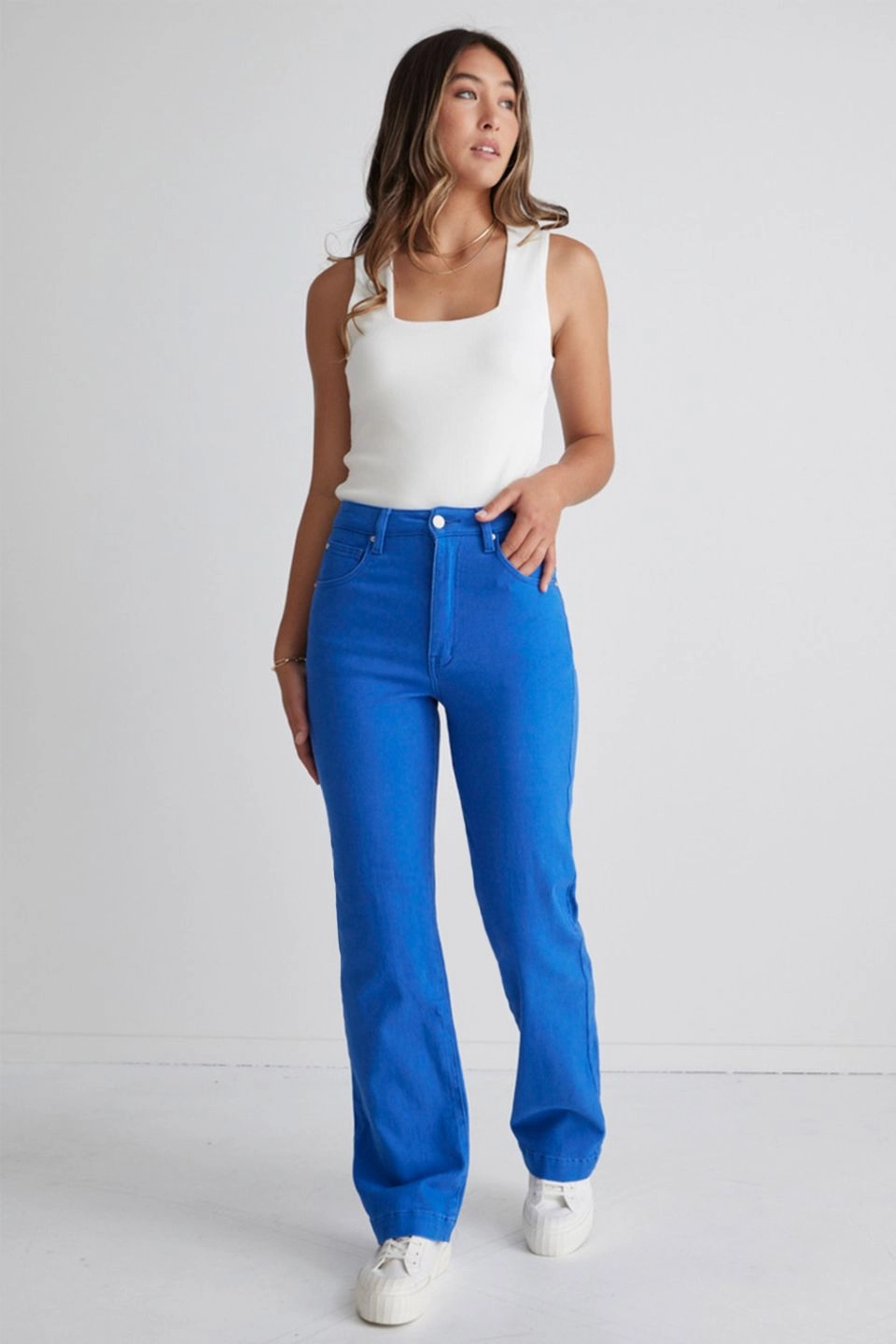 Billie Cobalt Blue Wide Leg Jeans Breath Fit