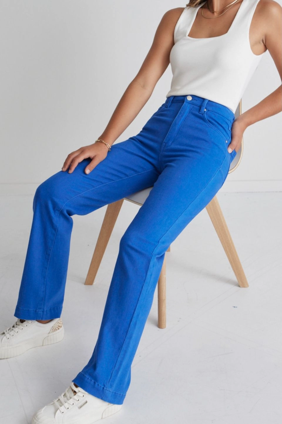 Billie Cobalt Blue Wide Leg Jeans Air Flow Relaxed Comfort Look