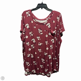 Top Short Sleeve By Market & Spruce In Maroon, Size: 3x Comfy Comfort