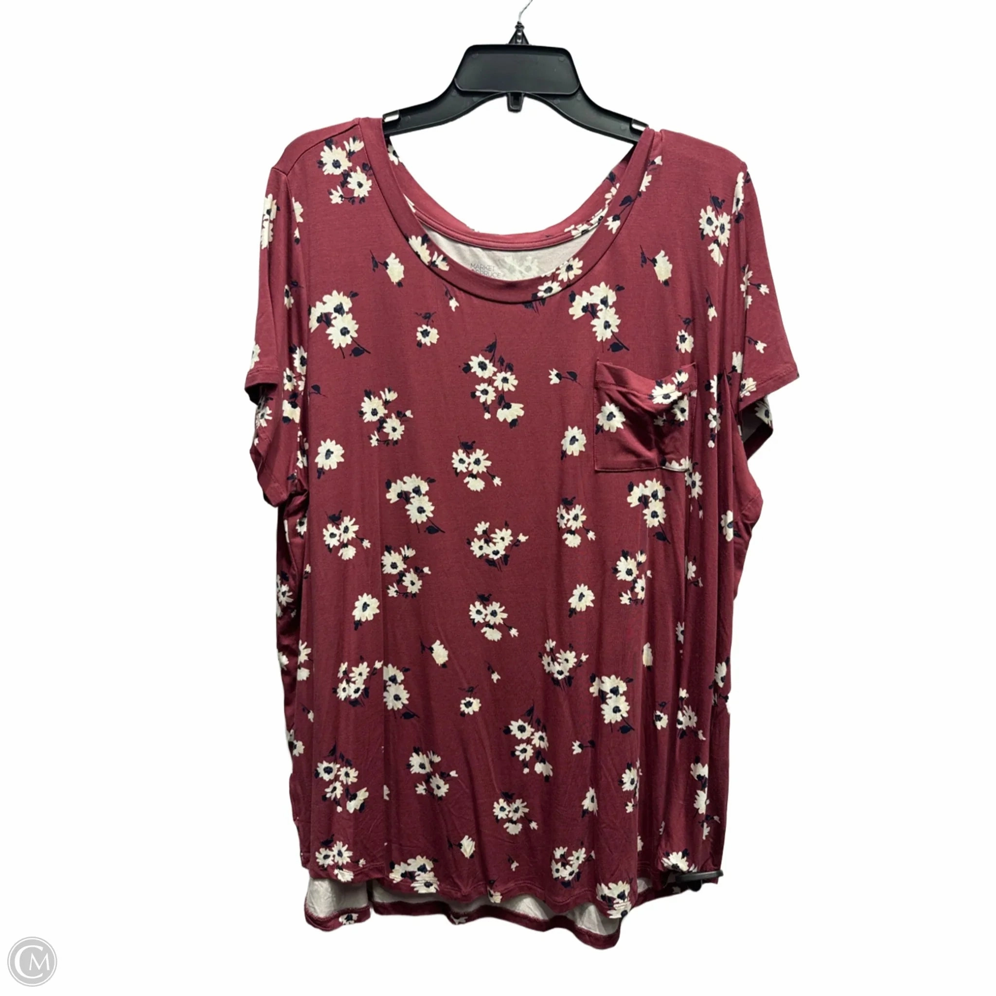 Top Short Sleeve By Market & Spruce In Maroon, Size: 3x Comfy Comfort