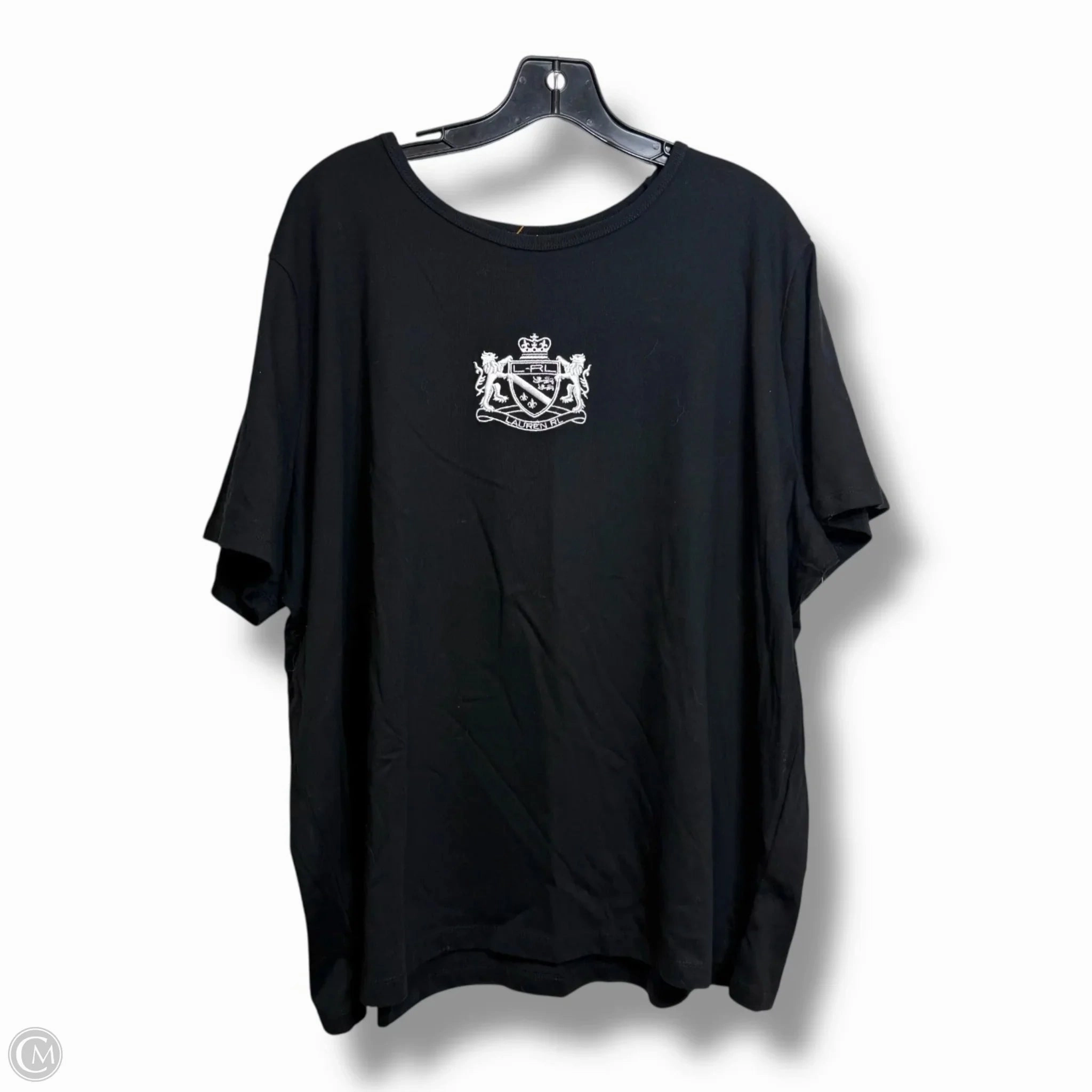 Performance Fit Wear polo neck Top Short Sleeve By Ralph Lauren In Black, Size: 3x