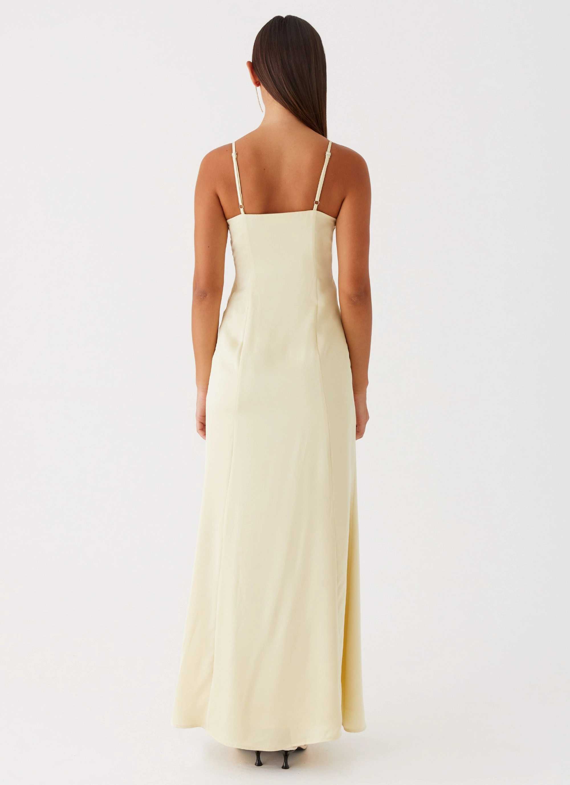 Smooth Surface Casual Layers Miss Bloom Maxi Dress - Lemon