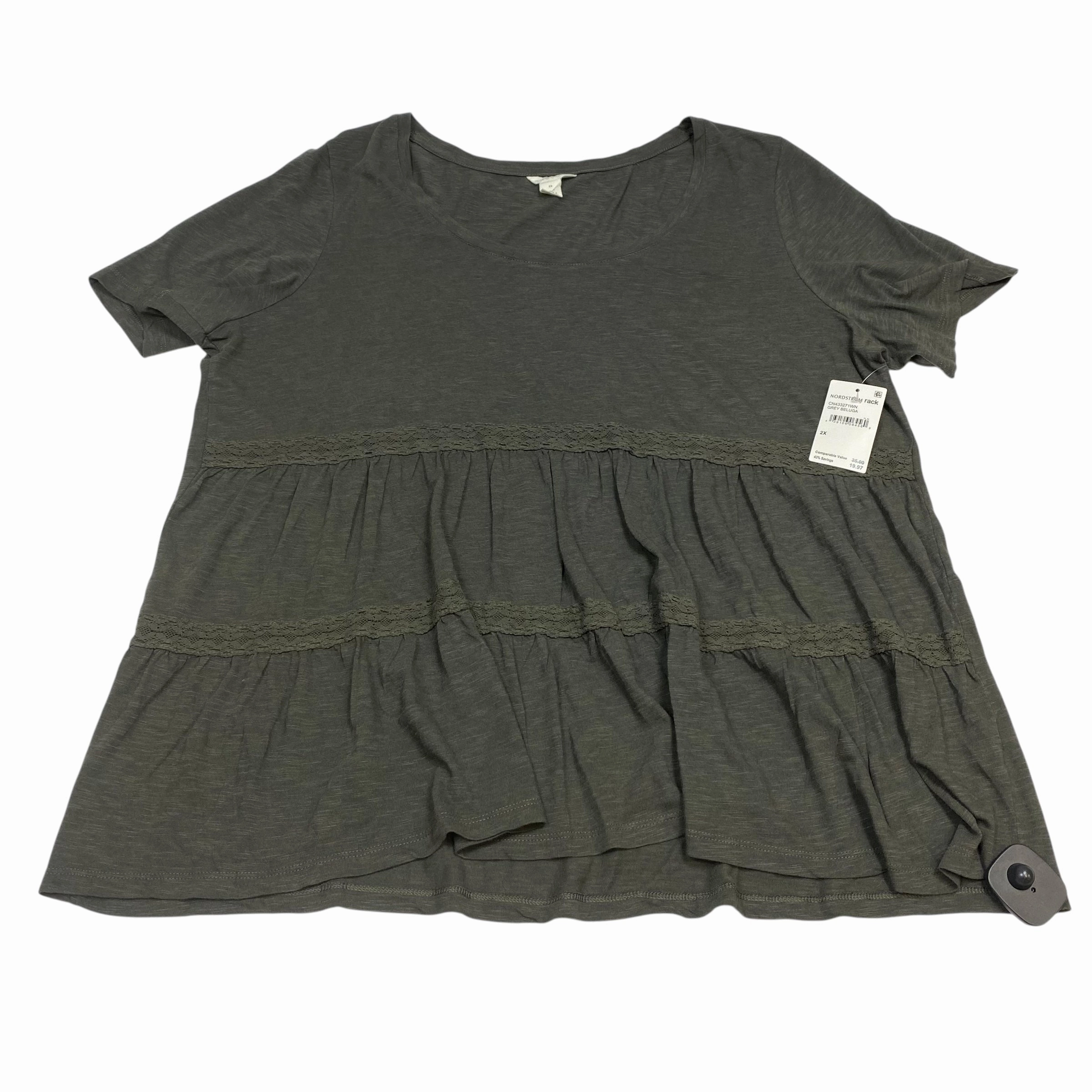 Layering Fashion Minimalist Design Top Ss By Caslon In Grey, Size:2X