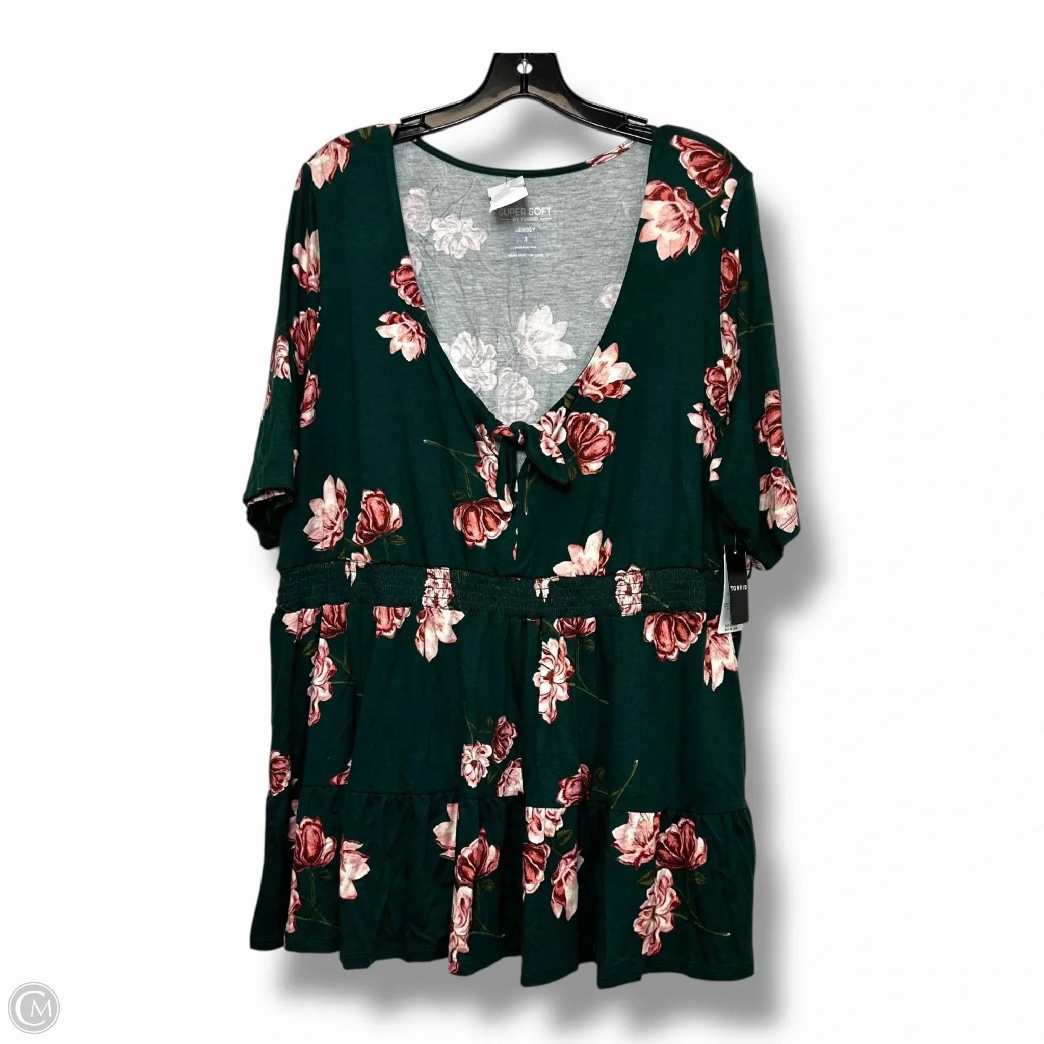 Non Restrictive Fit Top Short Sleeve Basic By Torrid In Green, Size: 3x