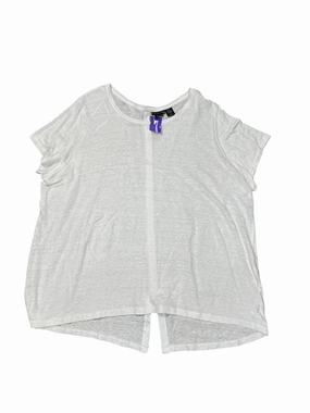 Limited Edition Top Ss By Tahari By Arthur Levine In White, Size:2X