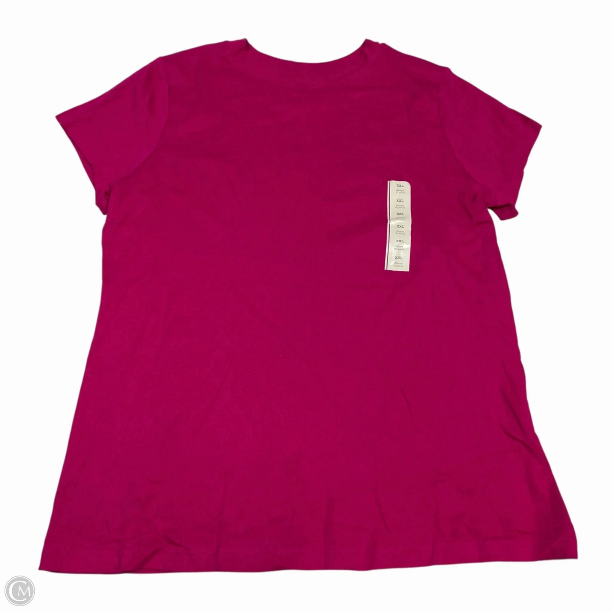 Top Short Sleeve Basic By A New Day In Pink, Size: Xxl Daily Outfit Style Cross Grain Knit