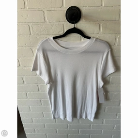 Top Short Sleeve Basic By A New Day In White, Size: 2x cycling outfit Distressed Hem Finish