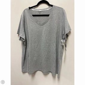 Short sleeved breeziness Top Short Sleeve Basic By Calvin Klein In Grey, Size: 3x