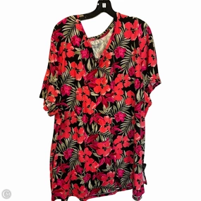 Layering Comfort Top Short Sleeve Basic By Catherines In Floral Print, Size: 3x