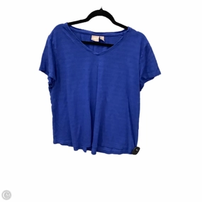 Light Style Casual Look Wear Top Short Sleeve Basic By Chicos In Blue, Size: Xl