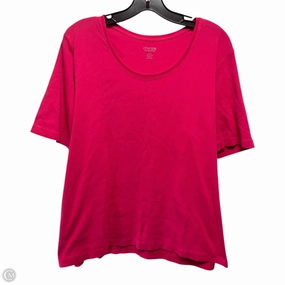 Colorfast Dye Top Short Sleeve Basic By Chicos In Pink, Size: Xl