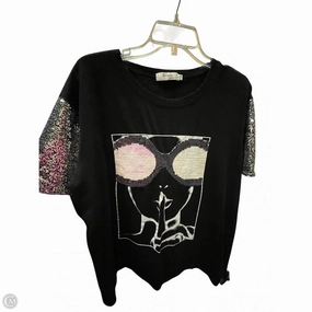 Double Stitched Hem Top Short Sleeve Basic By Clothes Mentor In Black, Size: 3x