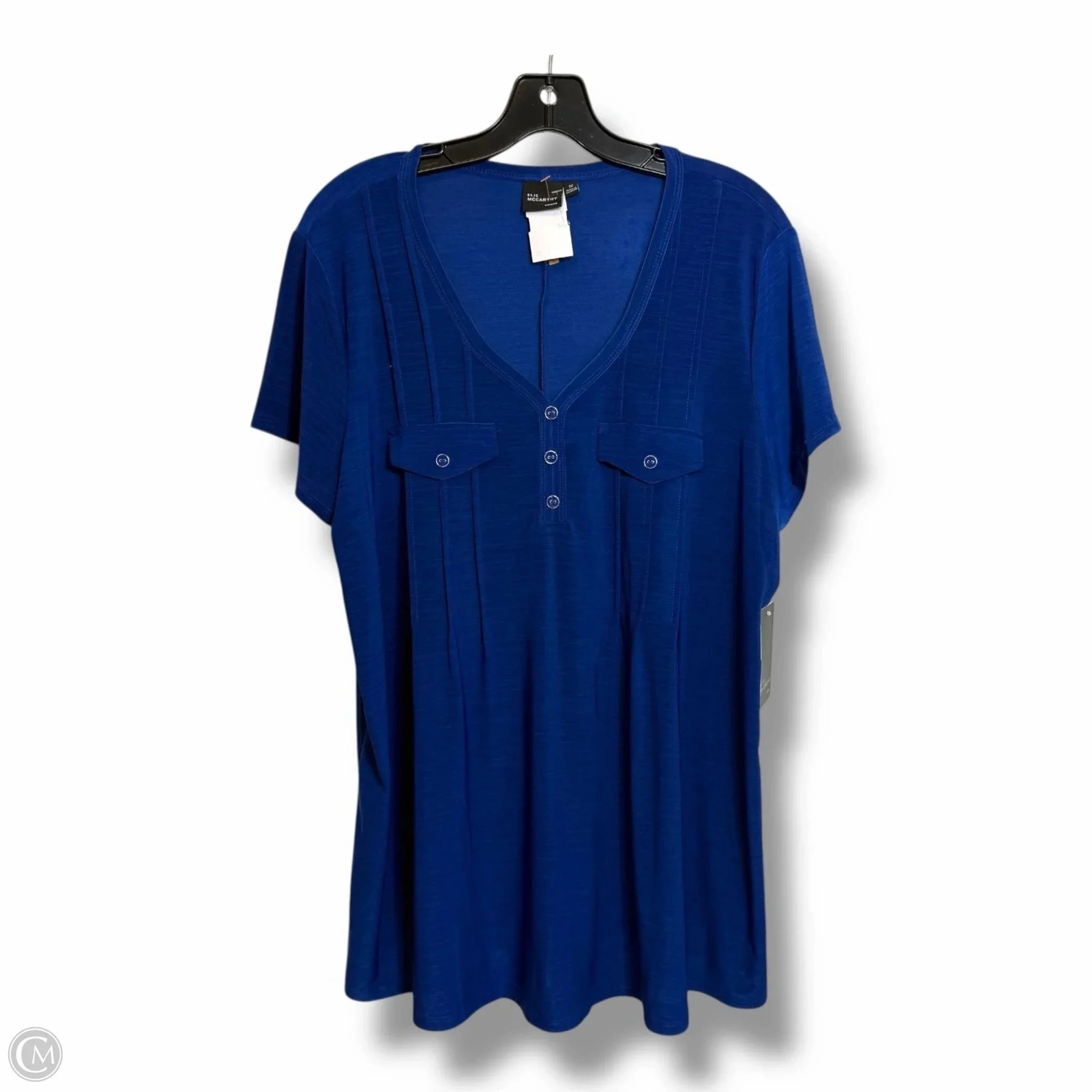 Top Short Sleeve Basic By Clothes Mentor In Blue, Size: 1x Cool Layer Wear Chilly Style