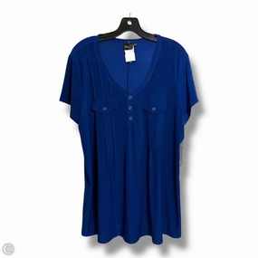 Top Short Sleeve Basic By Clothes Mentor In Blue, Size: 1x Cool Layer Wear Chilly Style