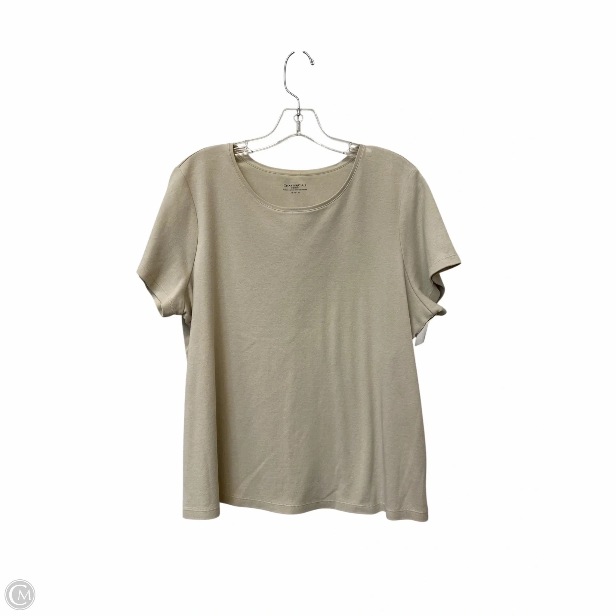 Top Short Sleeve Basic By Clothes Mentor In Brown, Size: 1x hiking clothes