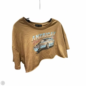 Top Short Sleeve Basic By Clothes Mentor In Brown, Size: 2x Yoga flexibility elastic waistband