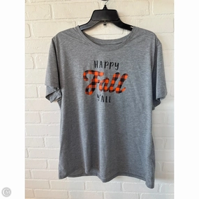 All-day style Holiday Outfit Style Top Short Sleeve Basic By Clothes Mentor In Grey & Orange, Size: 2x