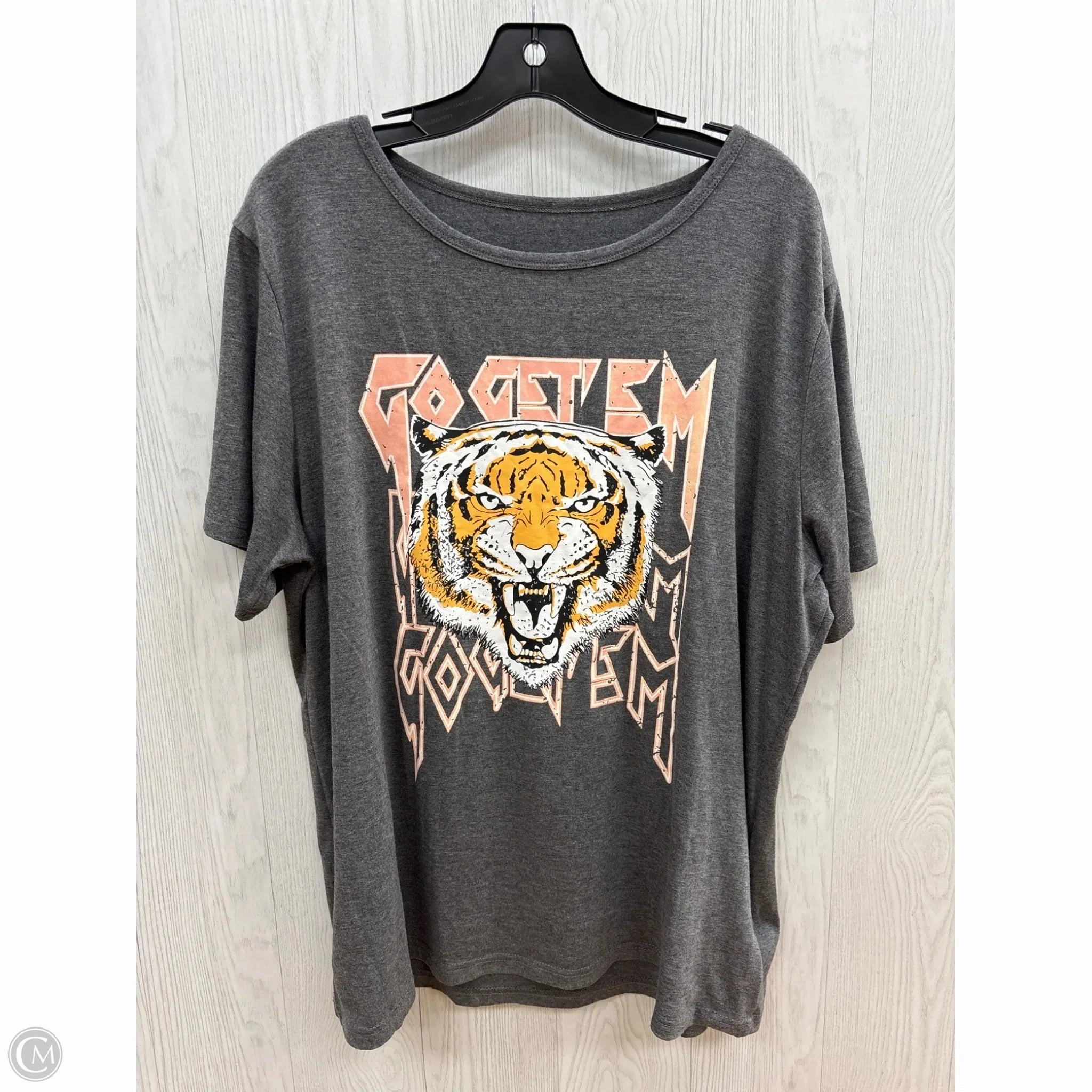 Top Short Sleeve Basic By Clothes Mentor In Grey, Size: 2x NeutralTonesCollection