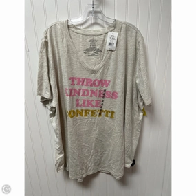 Top Short Sleeve Basic By Clothes Mentor In Grey, Size: 4x Geometric Pattern