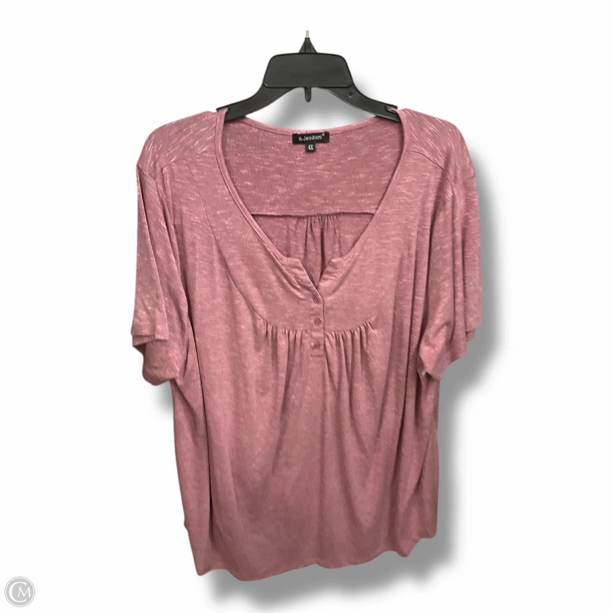 Top Short Sleeve Basic By Clothes Mentor In Mauve, Size: 4x Wrinkle Resistant Texture Cozy Layer Fit