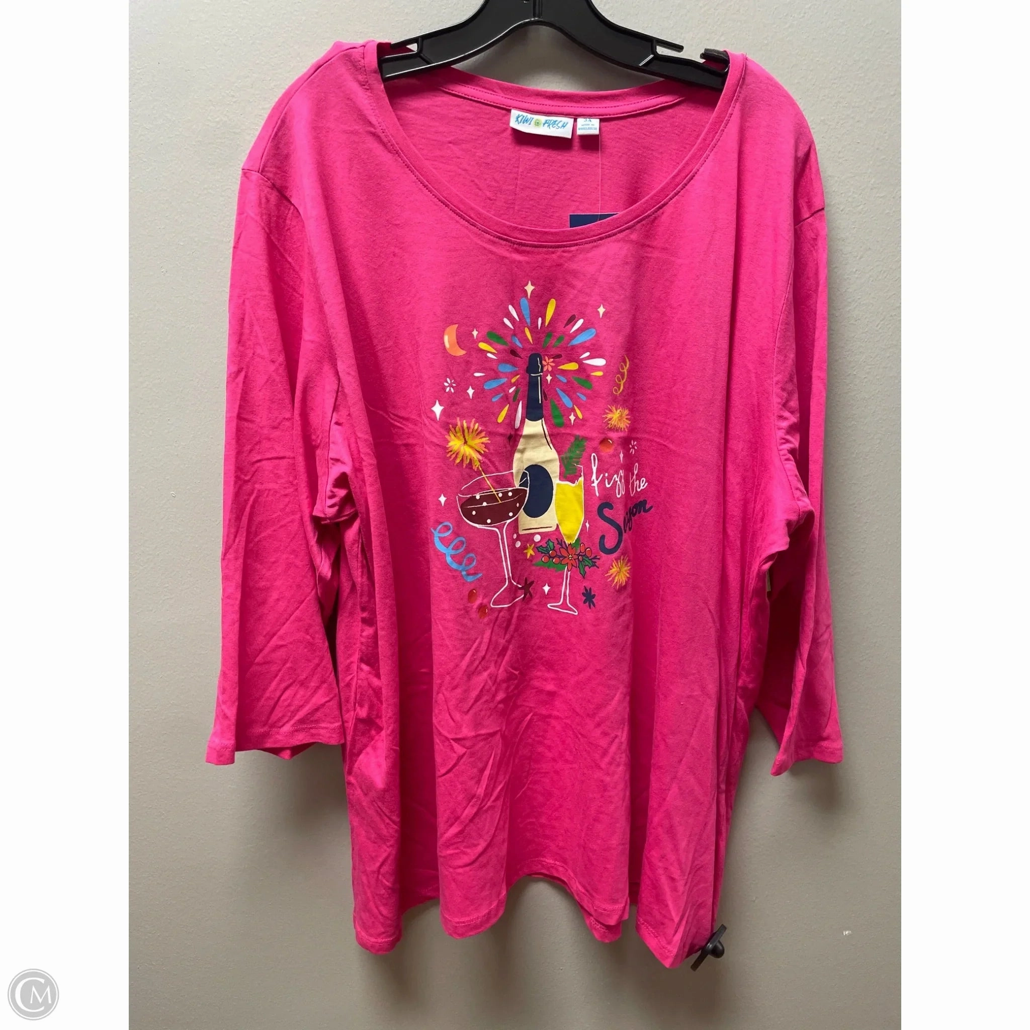 Top Short Sleeve Basic By Clothes Mentor In Pink, Size: 3x Seasonal Casual