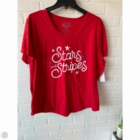 Chic and Cozy Wear tall size Top Short Sleeve Basic By Clothes Mentor In Red, Size: 2x