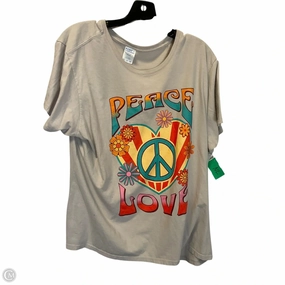 Top Short Sleeve Basic By Clothes Mentor In Tan, Size: 3x SoftTouchFinish