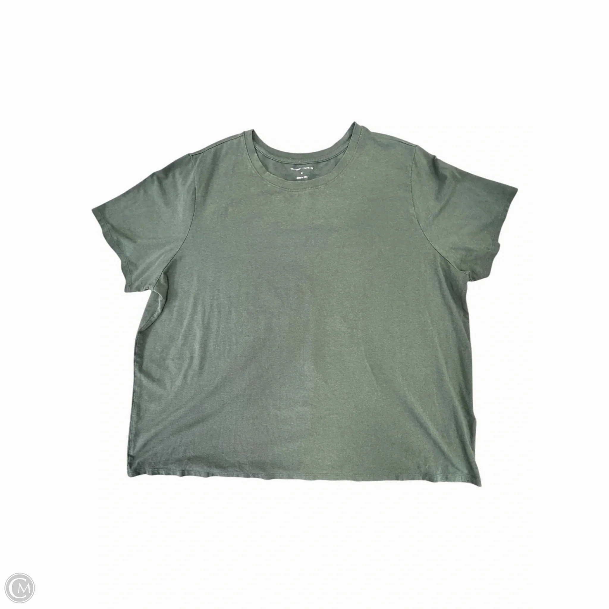 Premium Cotton Top Short Sleeve Basic By Cmb In Green, Size: 4x