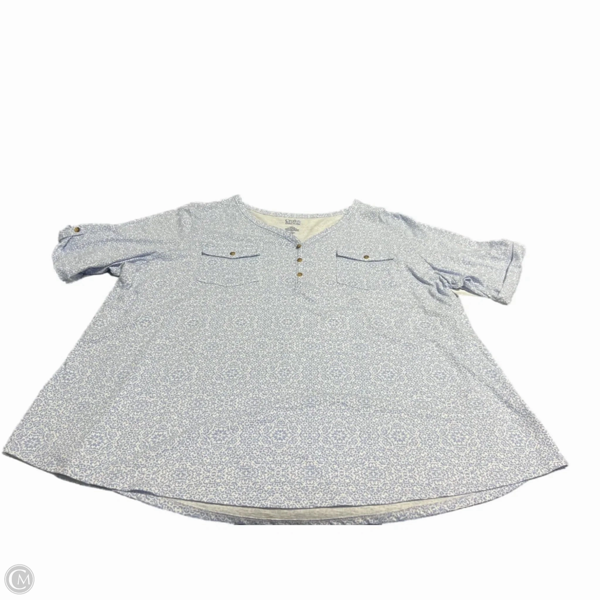 Top Short Sleeve Basic By Croft And Barrow In Blue, Size: 3x Sporty Style Comfort Design