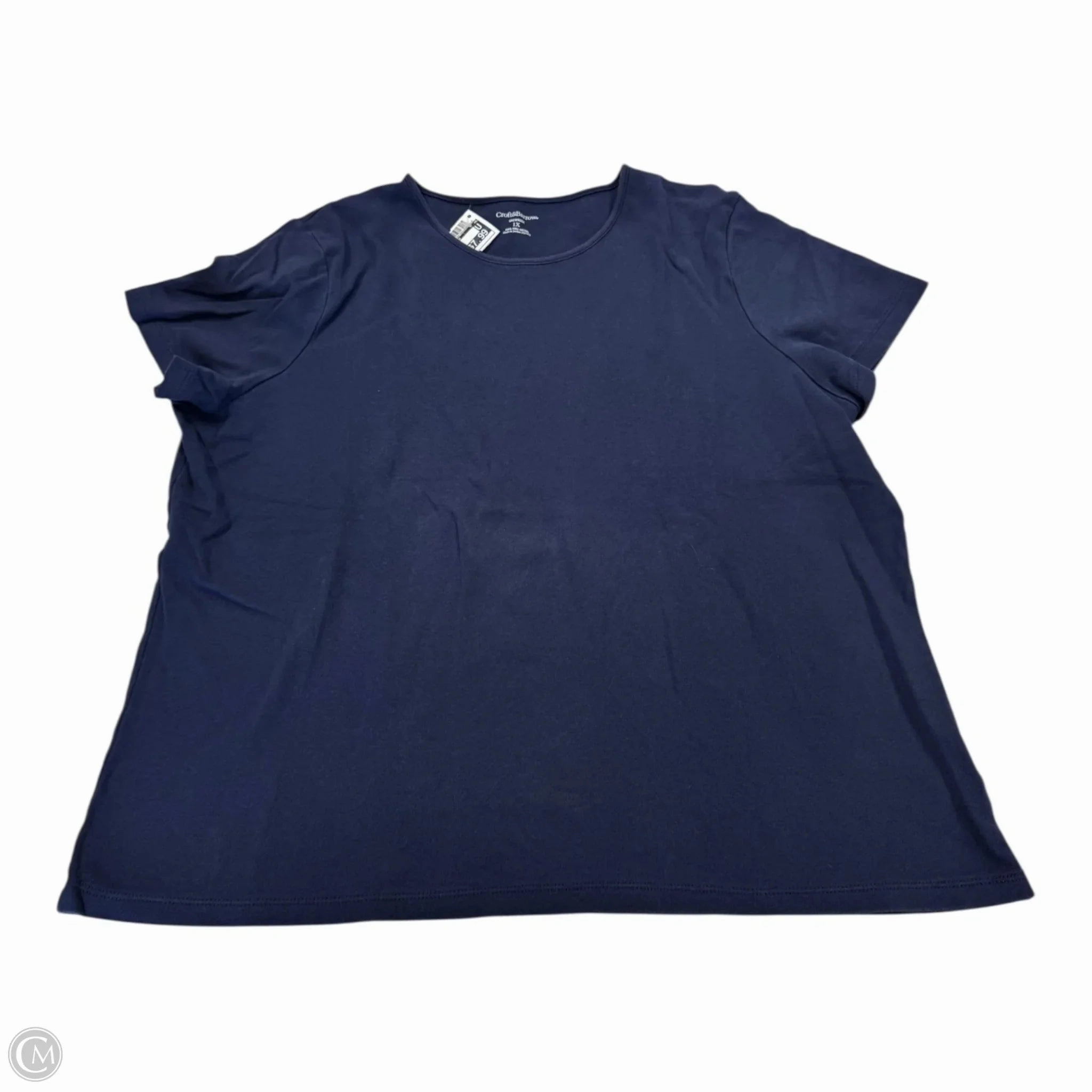 Top Short Sleeve Basic By Croft And Barrow In Navy, Size: 1x Modern innovation Ultimate Comfort