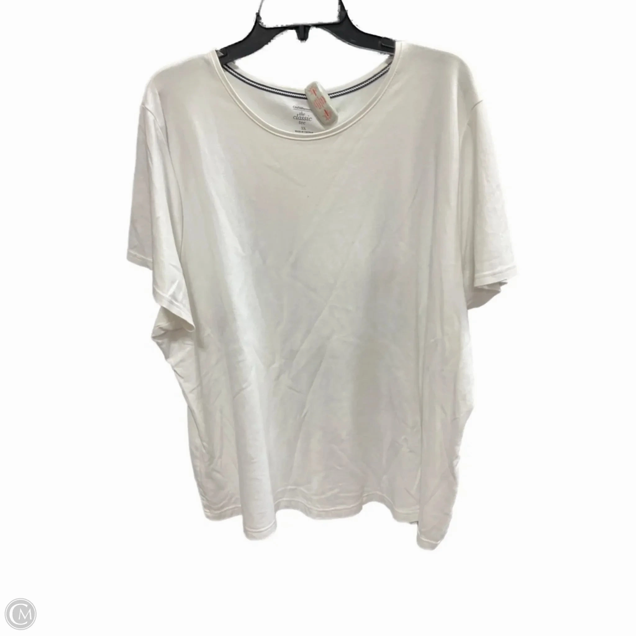 Top Short Sleeve Basic By Croft And Barrow In White, Size: 3x Soft and Light Wear