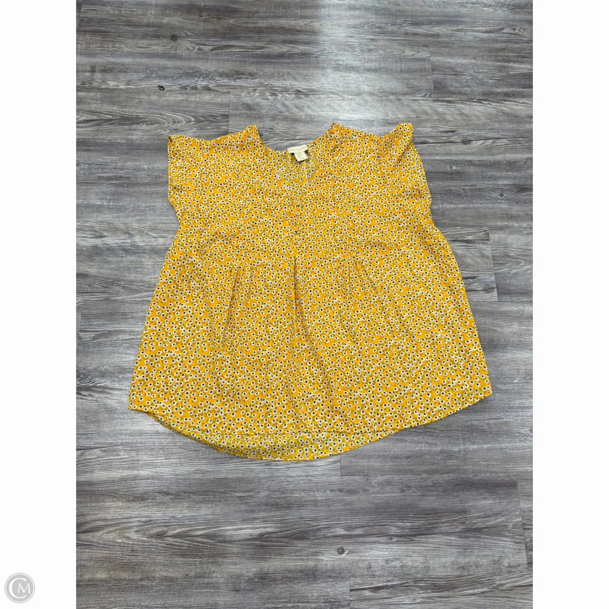 Top Short Sleeve Basic By Cynthia Rowley In Yellow, Size: 2x spandex blend