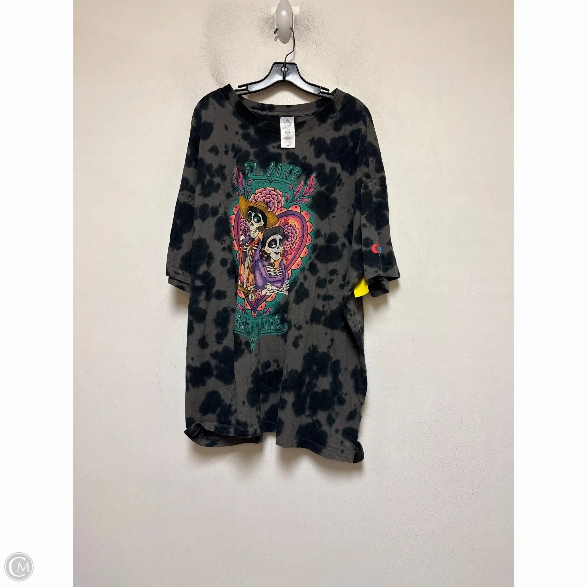 Layered Wear Top Short Sleeve Basic By Disney In Tie Dye Print, Size: 3x
