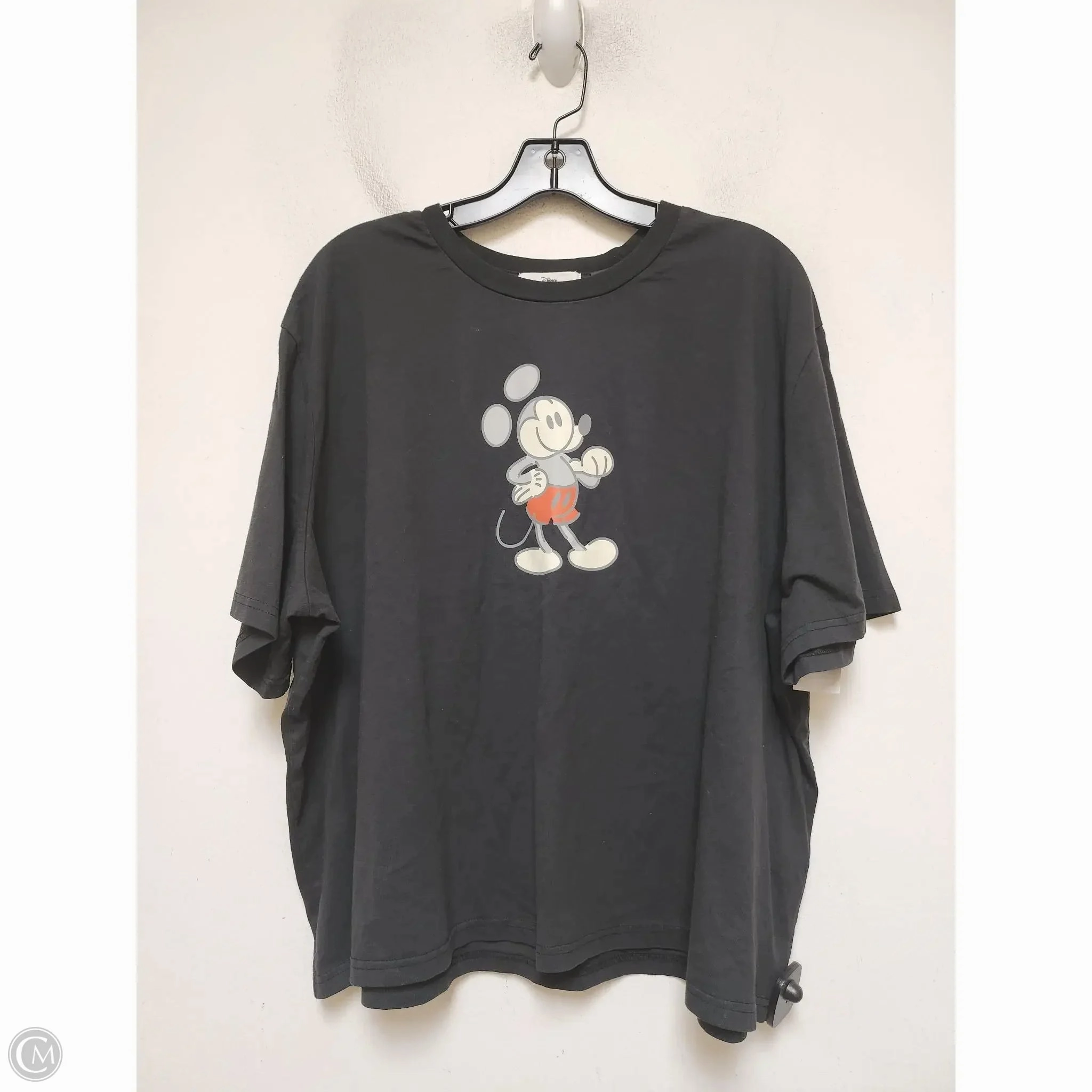 Top Short Sleeve Basic By Disney Store In Grey, Size: 2x All Season Wear Garment Dyed