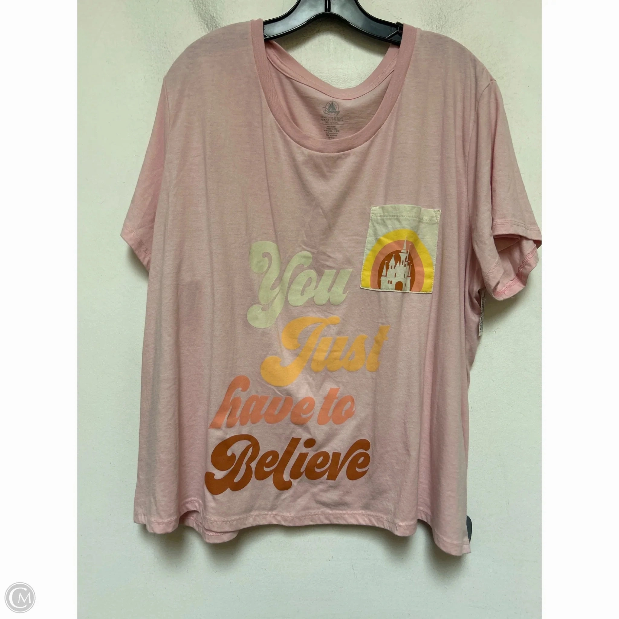 Top Short Sleeve Basic By Disney Store In Pink, Size: 2x Weekend Style Trend