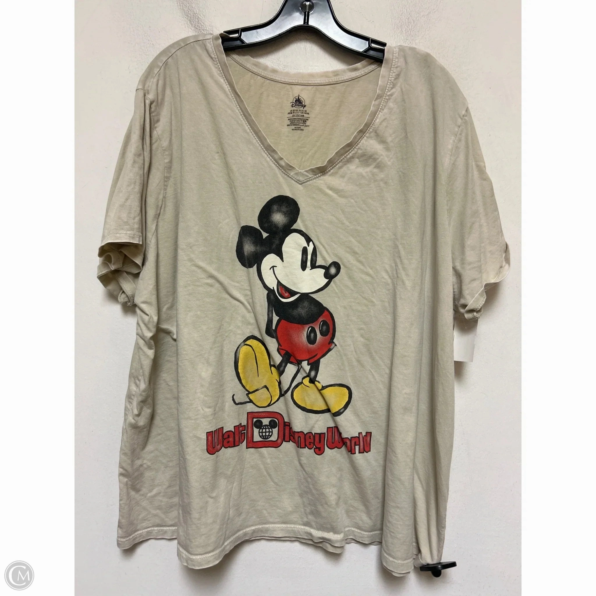 All-Season Comfort Top Short Sleeve Basic By Disney Store In Tan, Size: 3x