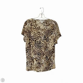 easy to pair Top Short Sleeve Basic By Dressbarn In Animal Print, Size: 2x