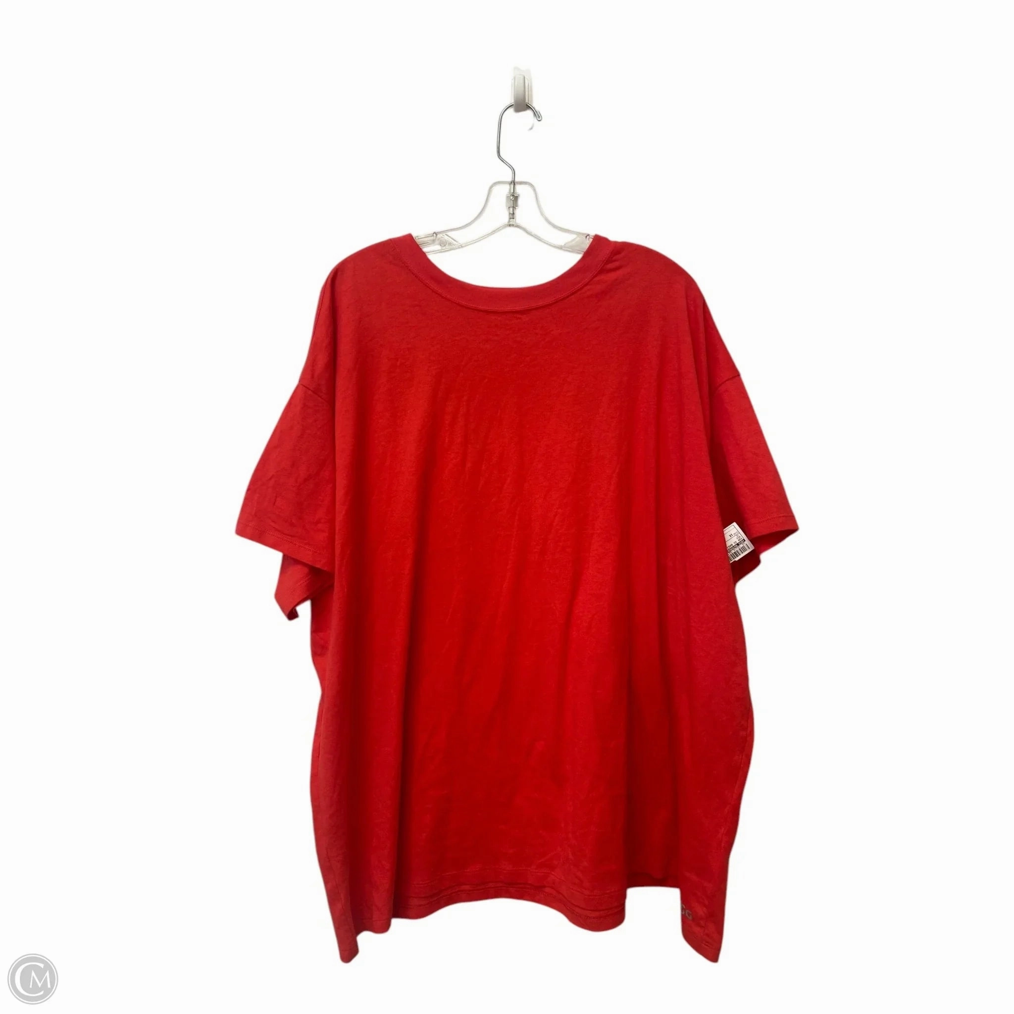 Top Short Sleeve Basic By Dsg Outerwear In Red, Size: 1x Chilly Layer Holiday Outfit