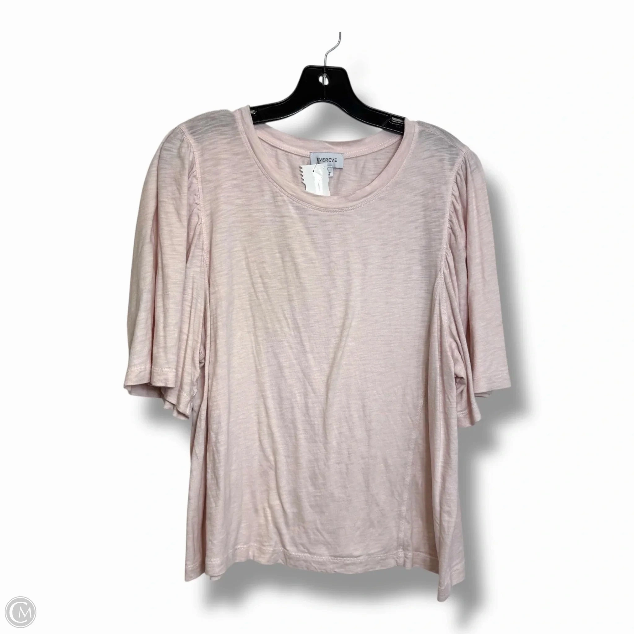 High-Quality Fabric Top Short Sleeve Basic By Evereve In Pink, Size: Xl